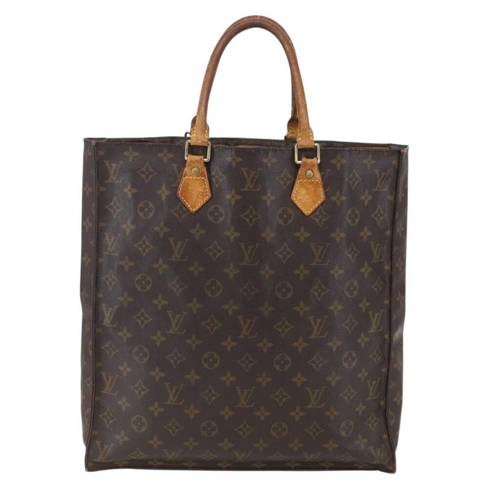 Louis Vuitton Monogram Sac Plat Handbag Brown